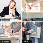 EMSHOI Notebook College Ruled - 256 Numbered Pages, 120 Gsm Thick Paper, A5 Hardcover Leather Lined Journal for Men & Women Work School Journaling Writing Diary 5.7" X 8.3"(Green)