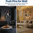 Push Pins 200Pcs Thumb Tacks: Clear Push Pin for Bulletin Board - Plastic Head & Steel Point - Reusable Cork Board Thumbtacks for Wall Map Posters Picture Hanging Home Office School