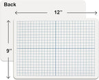 Dry Erase XY Axis Graph Lap Boards 9”X12” for Student and Classroom Use, Math whiteboards (Double Sided White Boards) Erasers Included (12 Pack Graph)