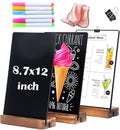 YEEON 3 Pack 8.7x12 in Desktop Small Chalkboard Sign with Wood Base