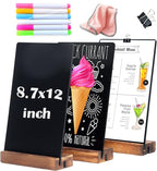 YEEON 3 Pack 8.7x12 in Desktop Small Chalkboard Sign with Wood Base