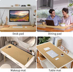 Bloss Gold Leather Desk Mat 35.4" x 15.7", Large Keyboard Pad for Desk, Desk Matt for Desktop, Waterproof Desk Pad Mat, Computer Mat for Office/Home/Decor