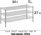 Regal Altair 21" Deep x 54" Wide x 27" Height Wire Shelving Kit | 3-Tier | NSF Commercial Storage Rack Unit