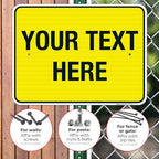 Personalized Custom Yellow Background Customize for Office, Business, Workplace, Home, Airbnb, Delivery Sign, 18x24 Inches, 3M EGP Reflective .080 Aluminum, Fade Resistant, Made in USA by Sigo Signs