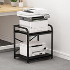 Vokumba 2 Tier Large Printer Stand, 20 x 20 Inches Printer Table with Storage Shelf, Rolling Printer Cart with Wheels for Home Office, Scanner Fax (Black)
