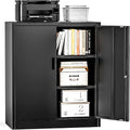 TaskStorz Metal Garage Storage Cabinets，Metal File Cabinet with 2 Adjustable Shelves, Lockable Storage Cabinets for Office, Home, Garage, Warehouse 36" H x 31.5" W x 15.7" D (Black)