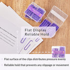 NEEWAY Colorful Paper Clips Assorted Sizes, Small and Large Paperclips, 210 Count, 3 Pack of 70 (Purple)