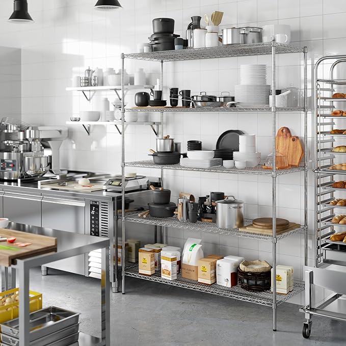 Regal Altair 24" Deep x 60" Wide x 86" Height Wire Shelving Kit | 5-Tier | NSF Commercial Storage Rack Unit