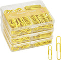 NEEWAY Colorful Paper Clips Assorted Sizes, Small and Large Paper Clips, 210 Count, 3 Pack of 70 (Yellow)