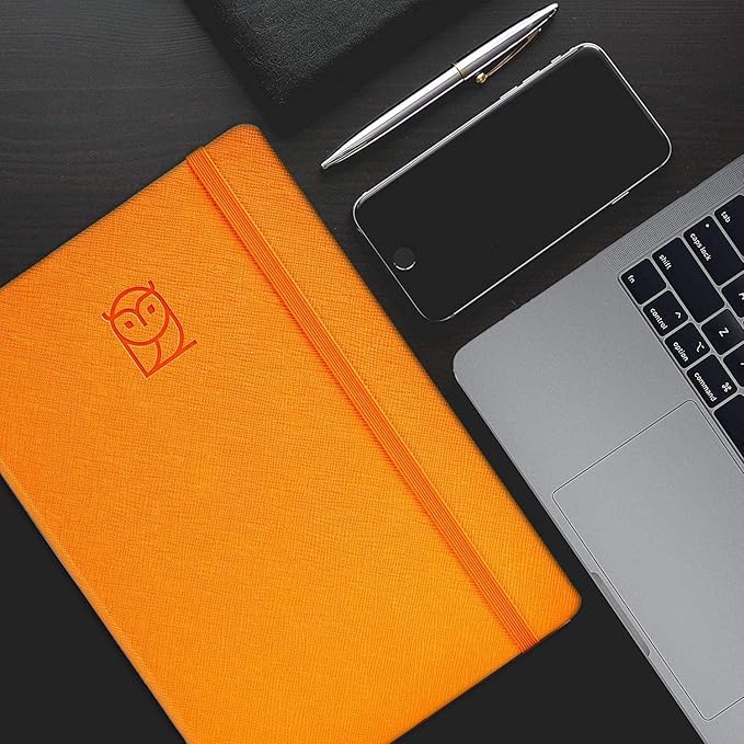 Wyze Planner Undated Daily Planner – 1-Year B5 Productivity Organizer with Two-Page Weekly Spread, Goal Setting, Habit Tracker, Weekly & Monthly Pages – Hardcover Time Management Notebook (Orange)