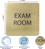 ADA CENTRAL SIGNS - 6" X6" Exam Room Sign - ADA Compliant Tactile Graphics Grade 2 Braille Text Acrylic Wall Signs - Educational Institution Directional Assistance Test Center Door Sign for Schools