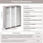 EasyPAG Wooden Literature Organizer with Adjustable Shelves, 48 Compartments Office Paper Organizer Storage 24000 Sheets Letter Size Paper, Student Mailbox for Classroom, Retro Gray/White