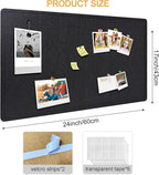 Yunihome Large Bulletin Board - Foldable 24x17 Inches Cork Board Alternative, Self-Adhesive Felt Bulletin Board for Wall, Home Office Classroom Decor