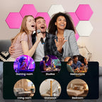 Acoustic Panels 12 Pack Soundproof Wall Panels, 14" X 12" X 0.4" Sound Proof Panles, High-Density Wall Decoration Sound Absorbing Panel, Hexagon Wall Panel for Home Office with Self-Adhesive (Pink)