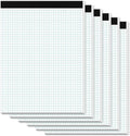 Zaviko Graph Paper Pads 8.5 x 11, 6 Pack, 4x4 Blue Quad Grid Paper Pad, White Quadrille Pad 8-1/2" x 11", Easy Tears Off, Grid Notebook 8.5 x 11, White 70 GSM Graft Paper, 30 Sheets/Pad
