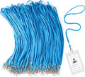 Patelai 120 Pcs Lanyards for ID Badges Neck Lanyard Bulk with Clip and Swivel Hooks Lanyard Keychain for Keys Name Tags (Blue)