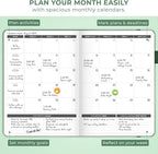 Clever Fox Planner Large – Undated Weekly & Monthly Planner for Productivity, Time Management & Goals – Organizer Journal – 7x10” (Forest Green)