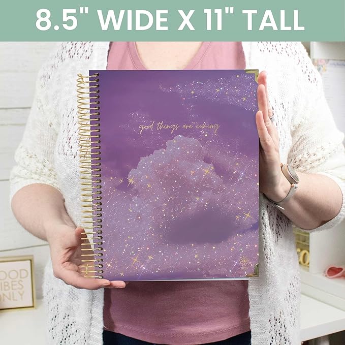 bloom daily planners HARDCOVER 2026 Planner (January to December) - 8.5” x 11” Weekly & Monthly Dated Agenda Organizer Book with Stickers & Tabs - Good Things Are Coming