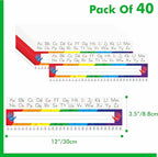 40 PCS Desk Nameplates, Waterproof Desk Name Tags with Alphabet, Number Line 1-30 Traditional Manuscript Name Plate for Classroom School Student (12” x 3.5”)