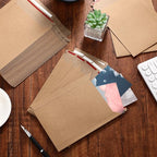 Fainne 300 Pack 6 x 8 Inch Rigid Mailers Self Adhesive Seal Photo Document Mailers 250gsm Keep Flat Kraft Photography Cardboard Envelopes for Shipping Cd, Photo, Gift Card, Document, Paper