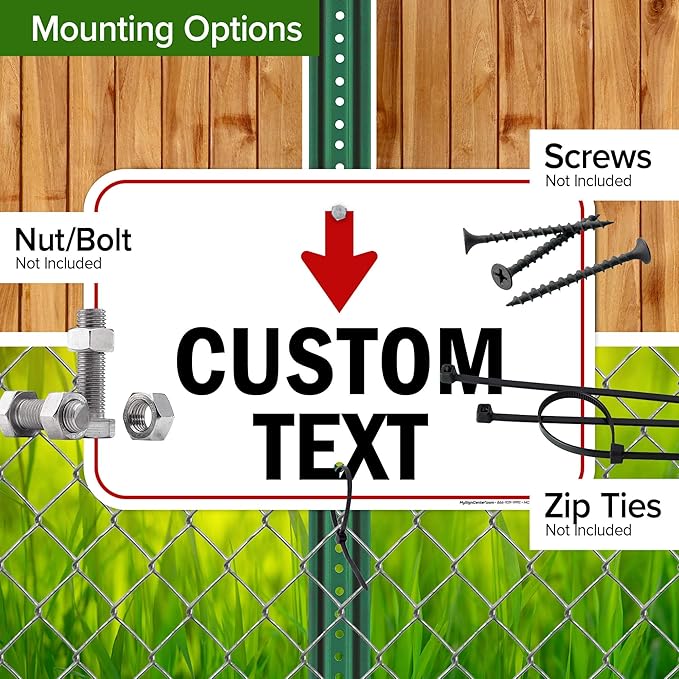 Custom Arrow and Directional Sign, Down Arrow, 12x18 Inches, Rust Free .063 Aluminum, Fade Resistant, Made in USA by My Sign Center