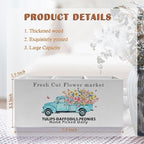 Exqcom Rustic Farmhouse Floral Truck Pen Pencil Holder, Farmhouse Office Decor, Fresh Cut Flower Market Pencil Pen Holder Organizer for Flower Shop Home Office Desk Accessories