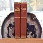 Nature's Decorations Agate Bookends - A Quality Natural Geode with Non-Skid Rubber Bumpers for Shelves, Office, Home Decor - Heavy Duty Cool Crystal Stone (3-4 LB)