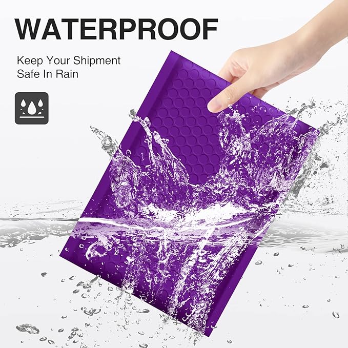 UCGOU Bubble Mailers 10.5x16 Inch Purple 25 Pack Poly Padded Envelopes Large #5 Mailing Packages Opaque Packaging Postal Self Seal Adhesive Waterproof Boutique Shipping Bags for Clothes