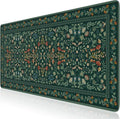 iCasso Desk Mat for Keyboard and Mouse, Large Mouse Pad, Desk Pad Mat, Anti-Slip Big Mousepad with Stitched Edges for Computer Desktop(Deep Green)