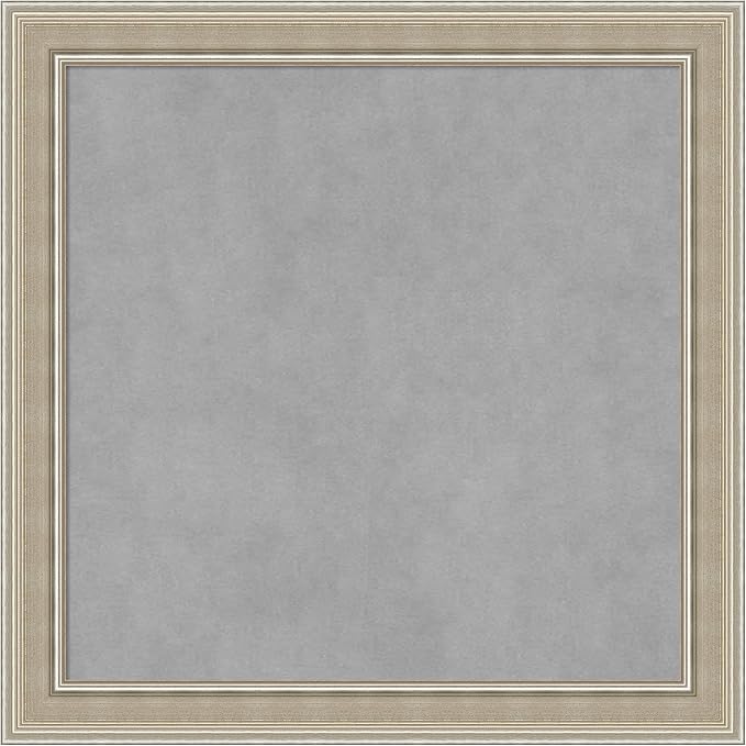 Amanti Art Silver Framed Magnetic Board 24x24 Medium Vision Board for use with Magnets, 100% Metal Sheet to Display Items as Office Decor or for Home Organization in mudroom, Kitchen or Kids Room