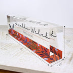 Artblox Office Desk Name Plate Personalized | Custom Name Plates for Desks | Bird Singing Design On Clear Acrylic Glass | Cute Office Desk Accessories Customized Gifts - (8" x 2.5")