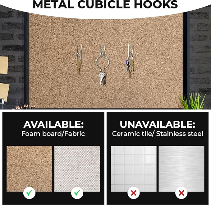 KuanStore 50Pcs Cubicle Hooks - Fabric Panel Wall Hooks with Clear Storage Box for Office, Home, School Decor & DIY Parties