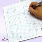 Graph Paper Pad for Blueprint Drawings, Drafting, Engineering Drawing, and Planning - Graph Paper 8.5x11 Blueprint Quadrille Grid Paper Pads with Blue Lines, High Brightness 50 Sheets (1-Pack)