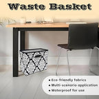 Fozxsvg Black 4.5 Gallon Fabric Trash Can, Waterproof Cute Waste Basket, Decorative Trash Bin for Bedroom, Office, Living Room, Kitchen