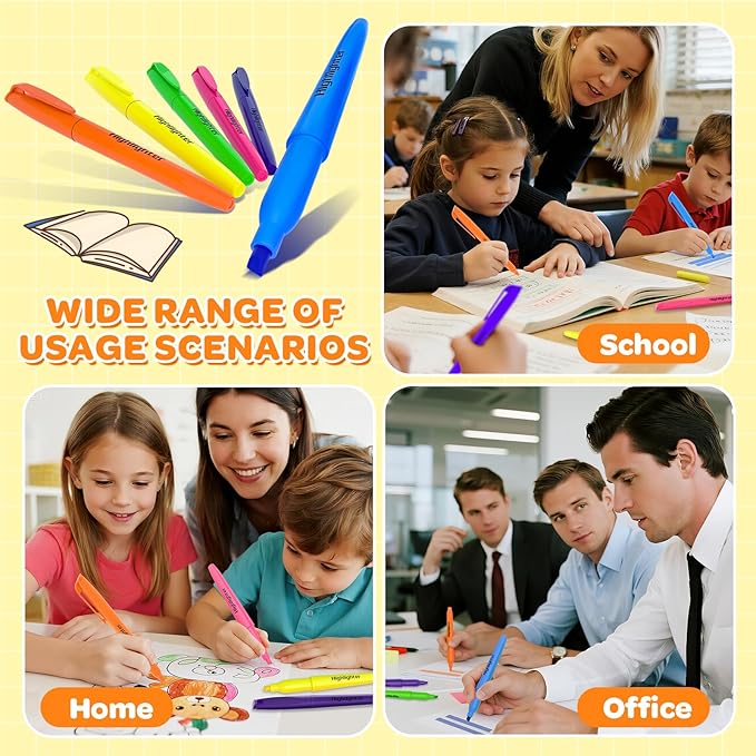 JSDOOGOO 150 Pack Highlighters Assorted Colors Bulk - Chisel Tip No Bleed Dry-Quickly Markers Set for Office Classroom Supplies, Back to School Gifts for Students Teachers