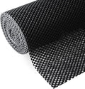 Shelf and Drawer Liner, Non-Adhesive Non Slip and Grip Durable Clean Pad Full Size 17.7 Inches x 20 Feet for Drawers, Shelves, Cabinets, Storage, Kitchen, Desks, Kitchenware, Tableware, Black