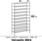 Regal Altair 18" Deep x 48" Wide x 86" Height Wire Shelving Kit | 10-Tier | NSF Commercial Storage Rack Unit