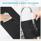 MooiFun Drawer Liners, Waterproof Shelf Liner, Anti-Slip Non-Adhesive BPA Free Kitchen Cupboard Cabinet Liner Refridge Fridge Mats Sink Protector Strong Durable for Home (Black/23.6in x 20Ft)