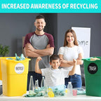 4PCS Recycle and Trash Sign Sticker for Kitchen,Self-adhensive Modern Circle Recycling Sticker for Trash Cans and Recycling Bin, Waste and Recycle Decals for Garbage Can Indoor &Outdoor Use 4Inch