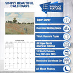 2026 Claude Monet Artwork Monthly Wall Calendar | Iconic Monet Paintings Calendar 2025-2026