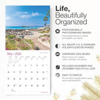 RED EMBER White Sand Beaches 2026 Wall Calendar 12 Month | 12" x 24" Open | Thick & Sturdy Paper | Holiday Gift | Nature Beach Calendar 2026