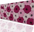 Abstract Floral Mouse Pad Desk Pad,Boho Art Flowers Extended Gaming Mouse Mat with Stitched Edges Non-Slip Waterproof Rubber Base Mous Mat for Office Home Game Desk Pad(27.5X11.8 in)