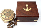 US HANDICRAFTS Home is Wherever Engraved Brass Compass with Wooden Case | Romantic Anniversary, Engagement, Wedding Gift for Boyfriend, Husband, & Loved Ones, for Him or Her