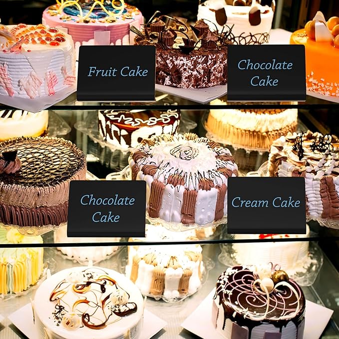 20 Pack Acrylic Mini Chalkboard Sign for Food, AITEE Black Mini Tabletop Chalkboard Signs, Small Buffet Chalkboards Signs for Bakery, Birthday Parties, Message Board Signs, Buffet, Weddings and Retail