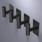 VAEHOLD Wall Towel Hooks, Heavy Duty Sticky Holder Waterproof Towel Hooks for Hanging Coat, Clothes, Closet Hook Wall Mount for Kitchen (Black, 2 Pack)
