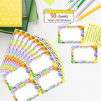 Wonmon 200 PCS Colorful Name Tags Stickers, Self Adhesive Watercolor Dot Style Name Tag Labels Stickers for Back to School Classroom Student Office Desk Cubby Locker Themed Party, 2x3 inch