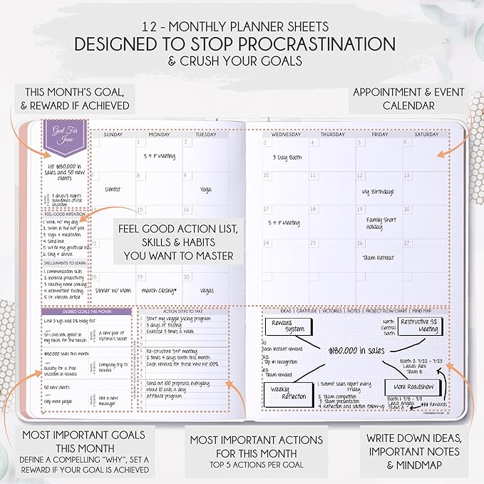 Law of Attraction Planner 2026 Deluxe with Productivity App | Weekly & Monthly Goal-Setting Planner, Life & Gratitude Journal | Include Foldable Vision Board, Gift Box & Stickers
