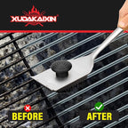 XUDAKAIXIN Grill Brush and Scraper, Dual Grip Design,Extra Strong BBQ Cleaner Accessories,Safe Nylon Bristles Barbecue Triple Scrubbers Cleaning Brush for Cast Iron Grates/Porcelain/Charcoal Grill