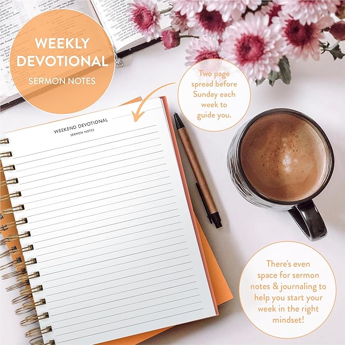 Christian Planner 2026 Daily Planner - Faith Based Monthly and Weekly Planner, Vision Board, and Habit Tracker - 2026 Calendar, Personal Organizer and Devotional Journal (Sprial, Cherry)