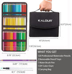 KALOUR Premium Watercolor Pencils, Set of 120 Colors,with Water Brush Pen,Portable Nylon Case,Numbered and Lightfastness,Water-soluble Colored Pencils for Adult Coloring,Water Color for Beginner Kids